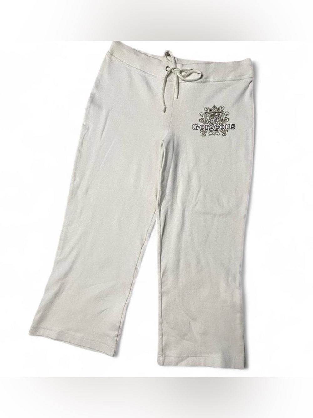 Gorgeous Graphic Cream Capri Pants